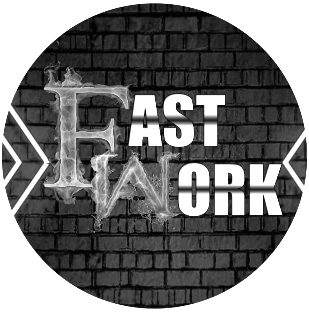 Logo da empresa fast work retro